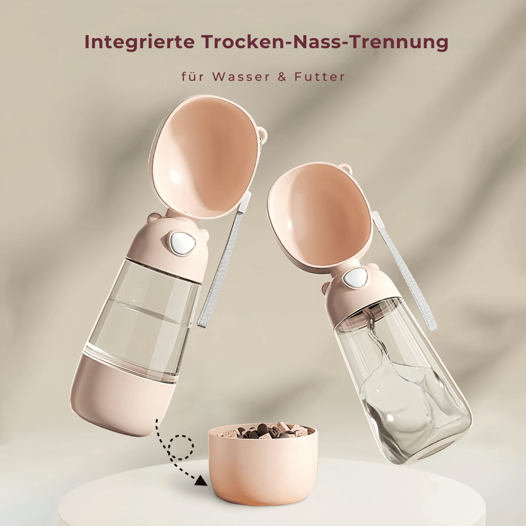 2 - in - 1 Trinkflasche & Futterspender für Hunde - Tiny Paws Boutique