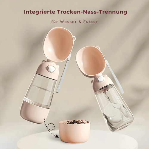2 - in - 1 Trinkflasche & Futterspender für Hunde - Tiny Paws Boutique