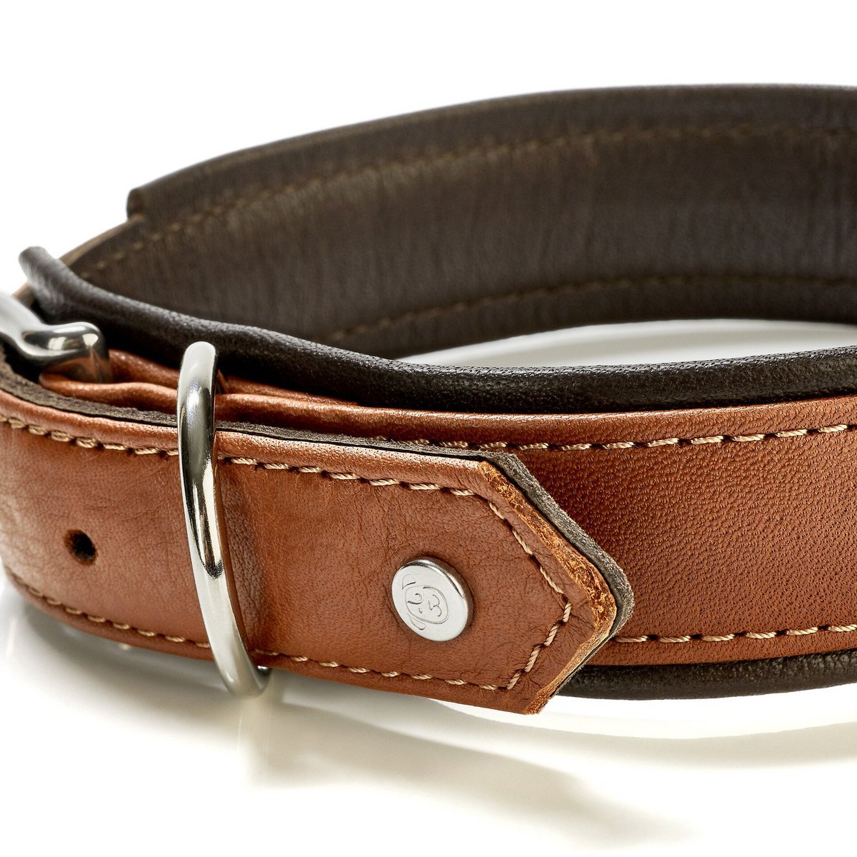AMICI Cognac - Stilvolles Nappa - Halsband für modebewusste Hundefreunde - Tiny Paws Boutique