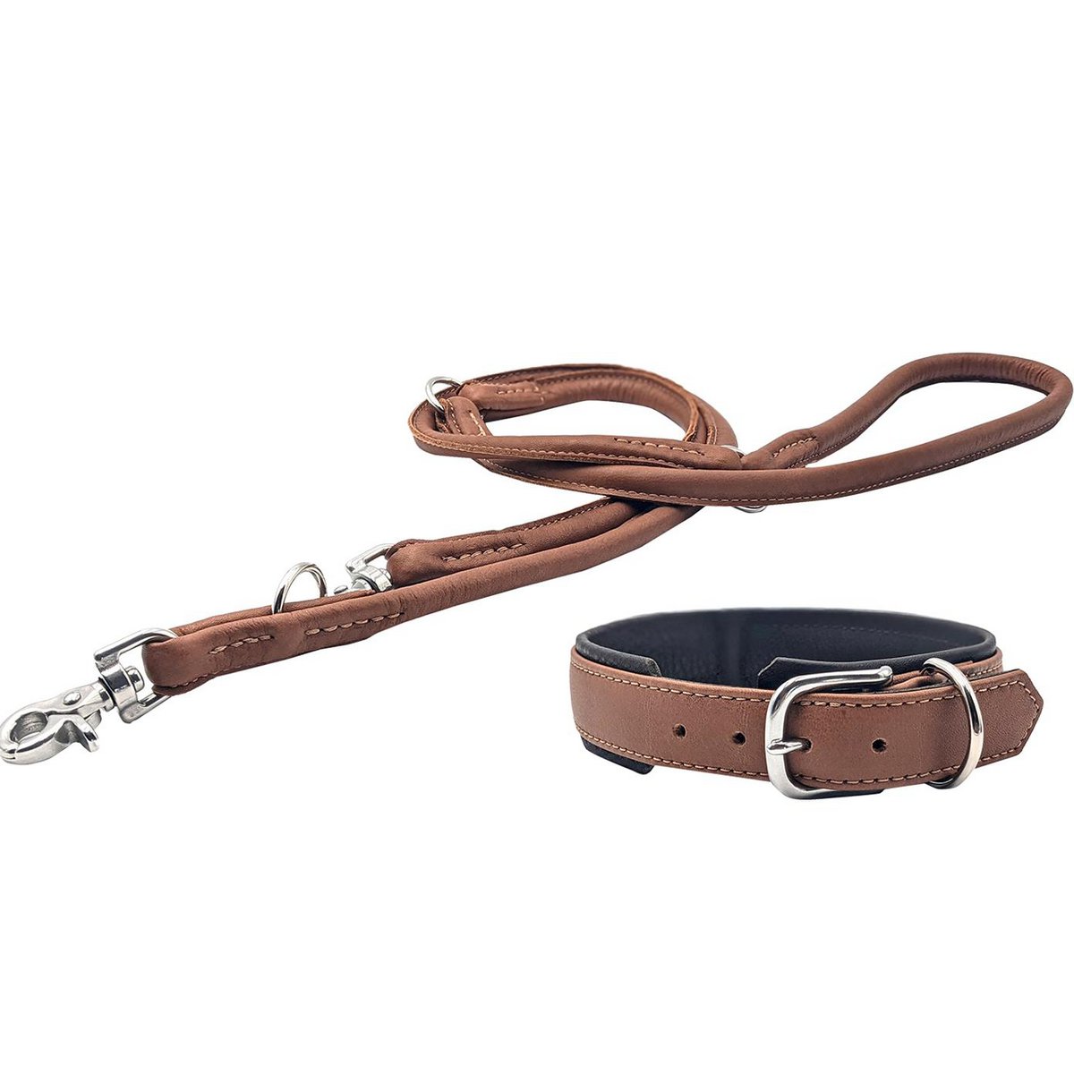 AMICI Cognac - Stilvolles Nappa - Halsband für modebewusste Hundefreunde - Tiny Paws Boutique