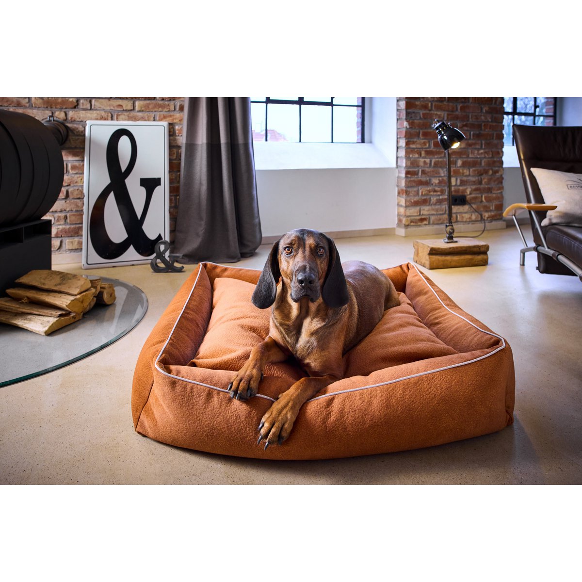 CLASSIC Hundebett - BUFFALO CAMEL - Tiny Paws Boutique