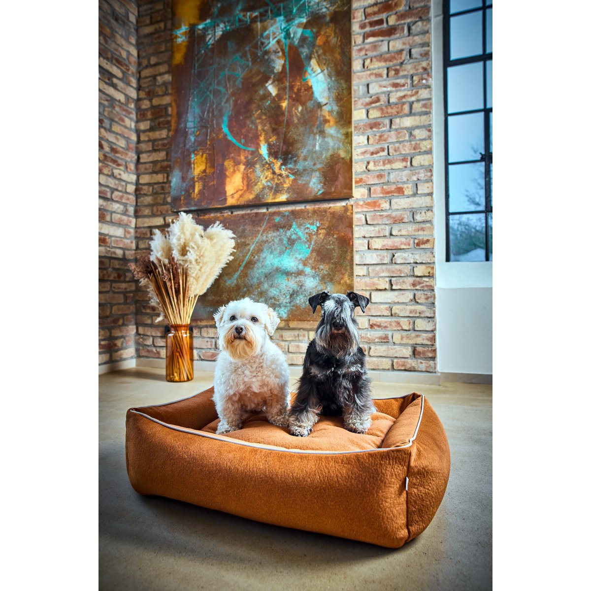 CLASSIC Hundebett - BUFFALO CAMEL - Tiny Paws Boutique