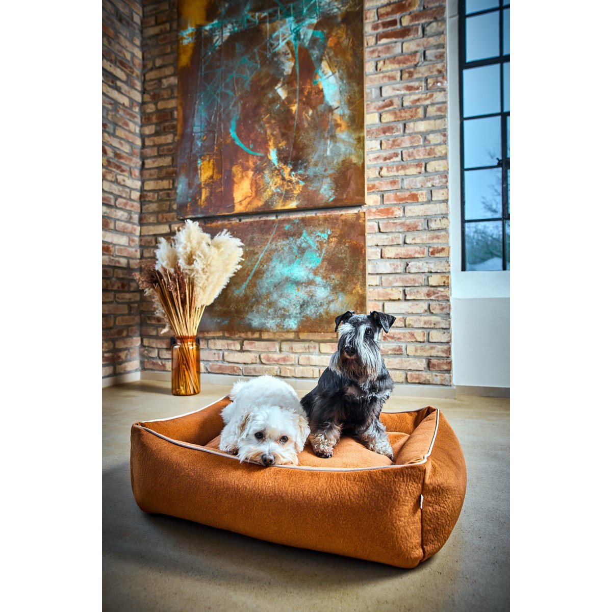 CLASSIC Hundebett - BUFFALO CAMEL - Tiny Paws Boutique