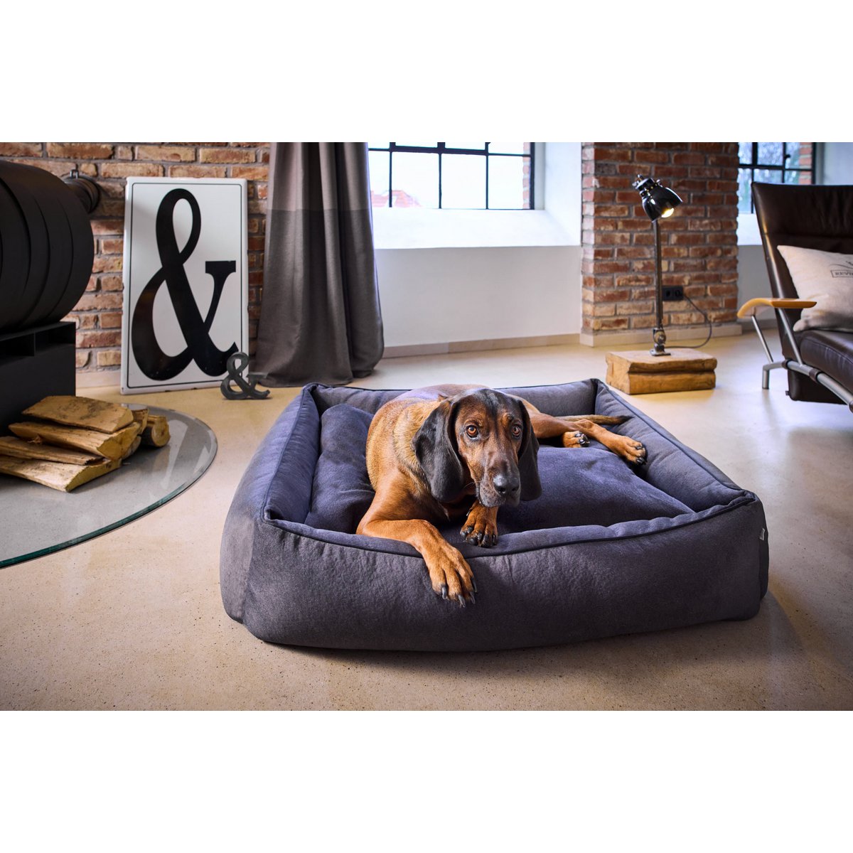 CLASSIC Hundebett - BUFFALO GRAPHITE - Tiny Paws Boutique