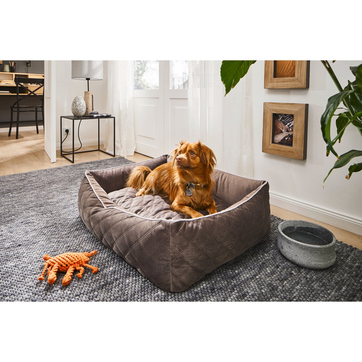 CLASSIC Hundebett - OXFORD STONE - Tiny Paws Boutique
