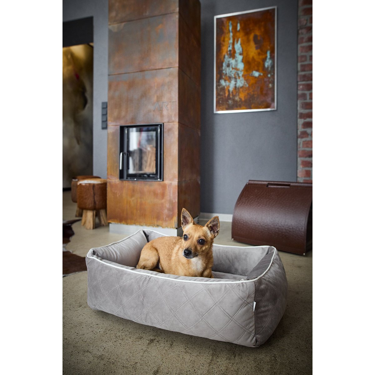 CLASSIC Hundebett - OXFORD TAUPE - Tiny Paws Boutique