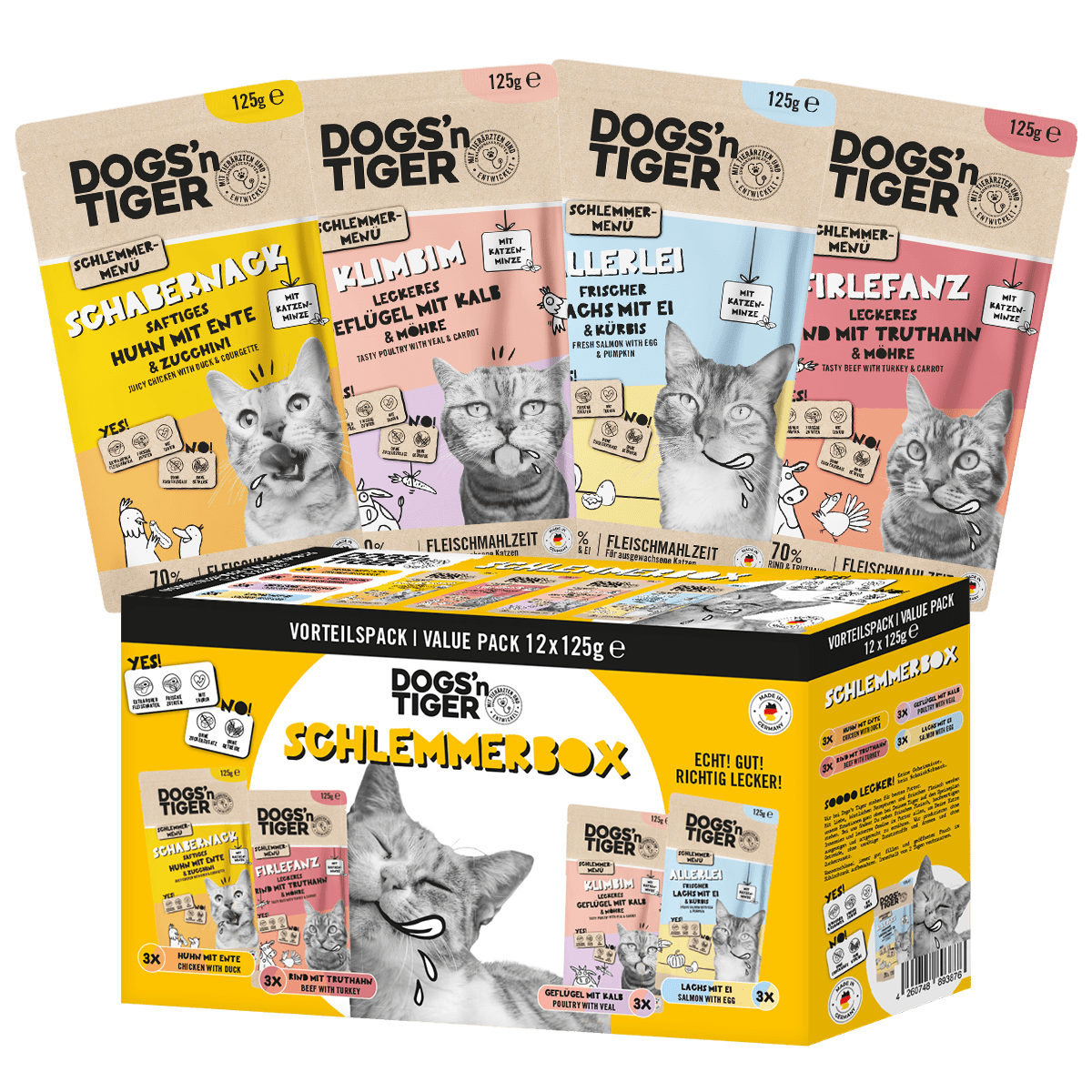 Dogs’n tiger adult cat food, gourmet package, wet food for cats, grain - free - Tiny Paws Boutique