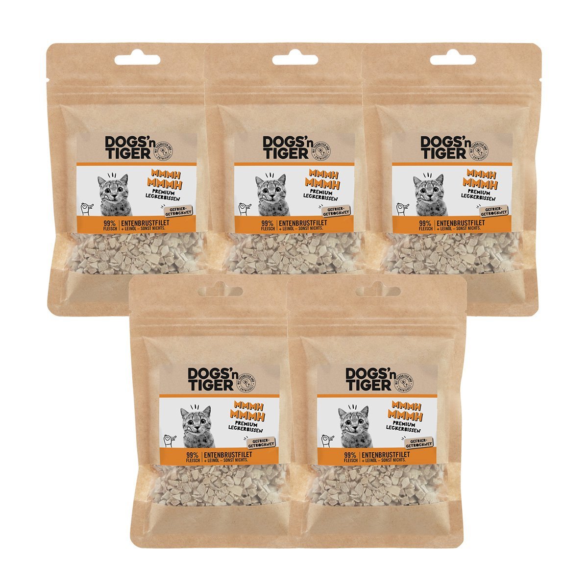 Dogs’n tiger adult cats snacks mmmh mmmh, treats, 99% freezer - dried duck breast fillet - Tiny Paws Boutique