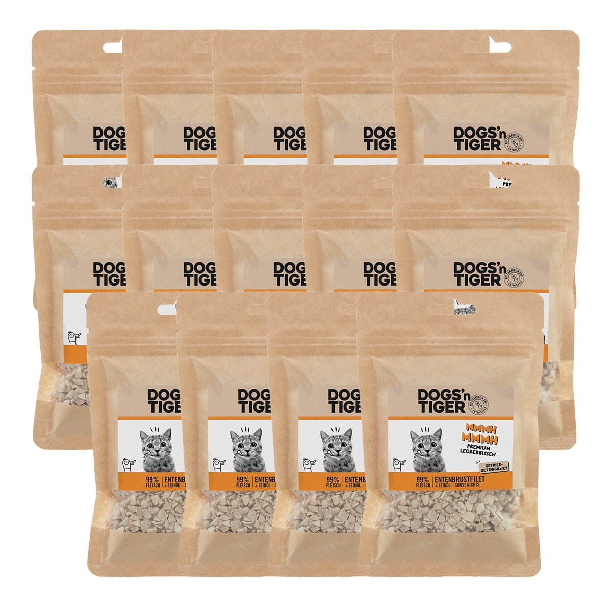 Dogs’n tiger adult cats snacks mmmh mmmh, treats, 99% freezer - dried duck breast fillet - Tiny Paws Boutique