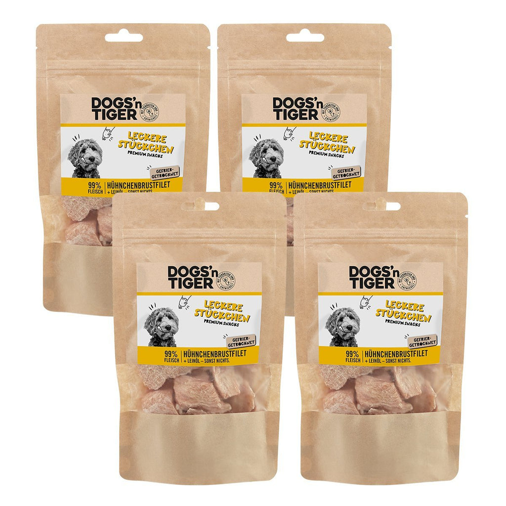 Dogs'n Tiger Adult, dog snacks, delicious pieces, treats, 99% freeze - dried chicken breast fillet - Tiny Paws Boutique