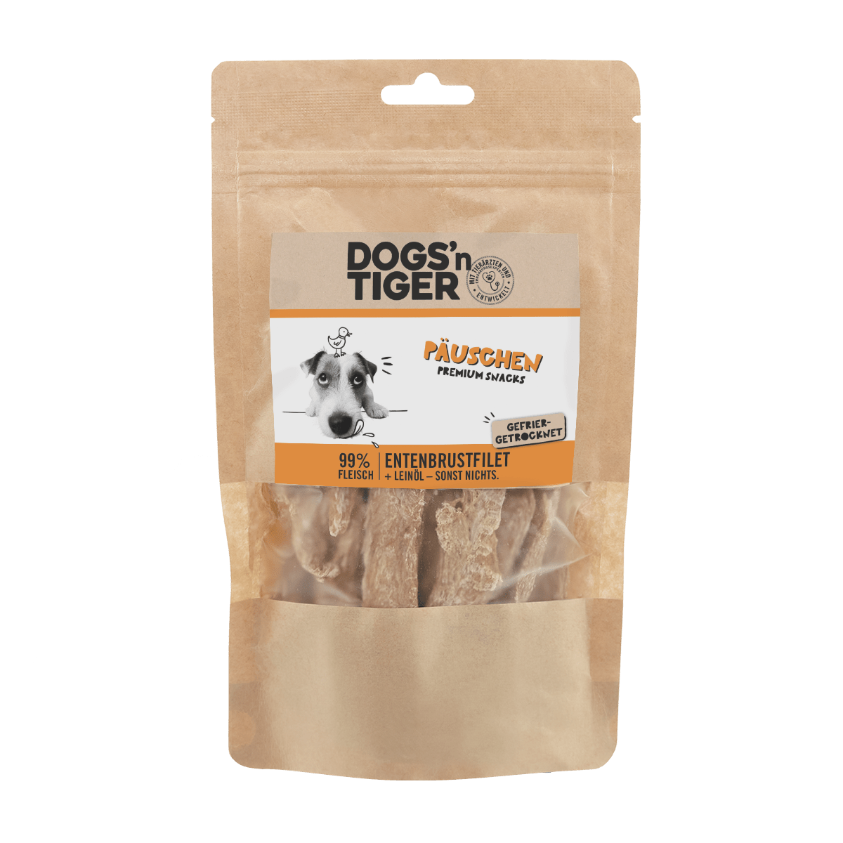Dogs’n Tiger Adult, dog snacks, duck snacks, treats, 99% freeze - dried duck breast fillet - Tiny Paws Boutique