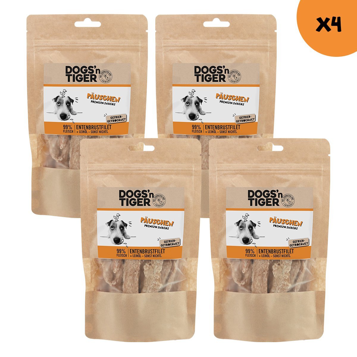 Dogs’n Tiger Adult, dog snacks, duck snacks, treats, 99% freeze - dried duck breast fillet - Tiny Paws Boutique