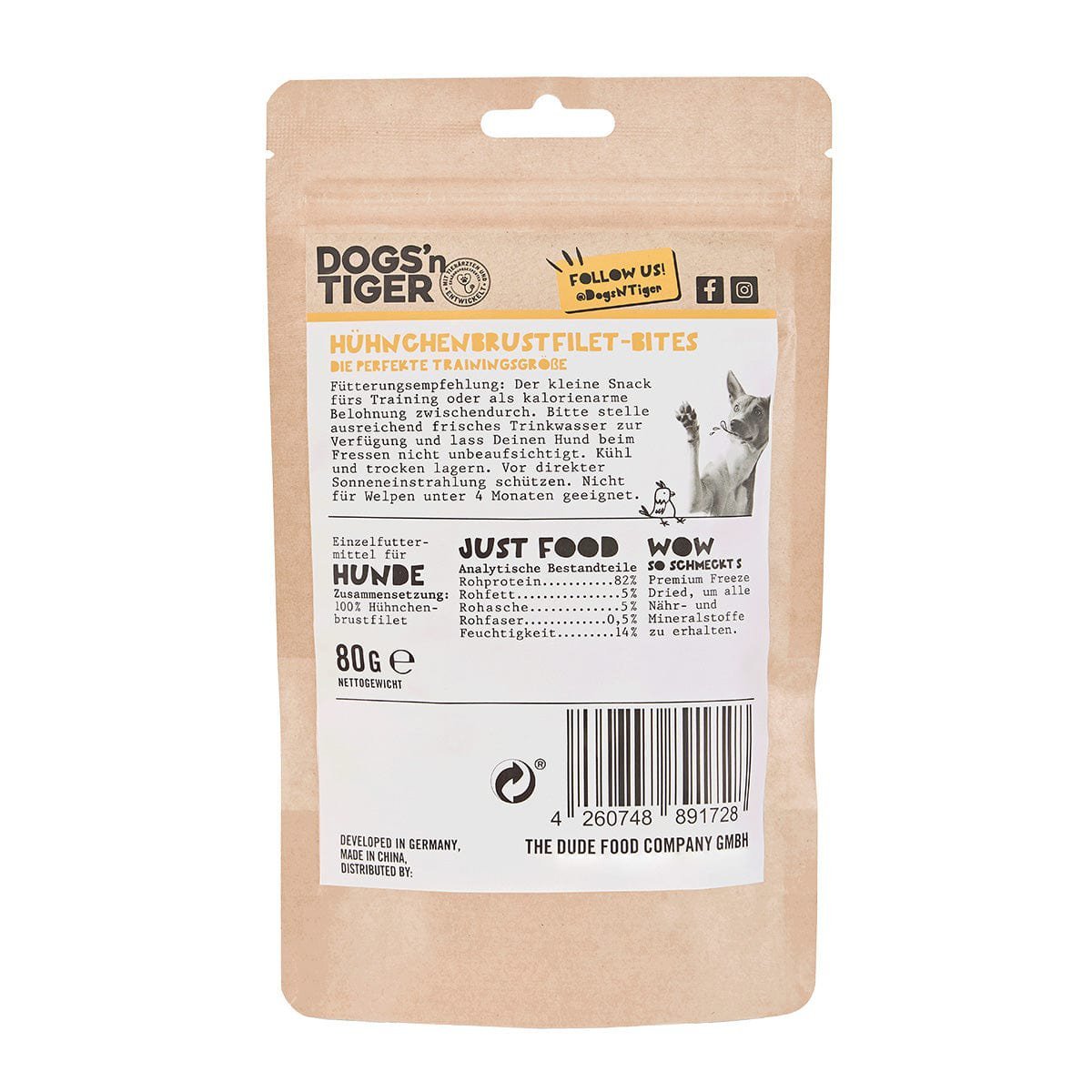 Dogs'n Tiger Adult, dog snacks, fats, treats, 99% freeze - dried chicken breast fillet - Tiny Paws Boutique