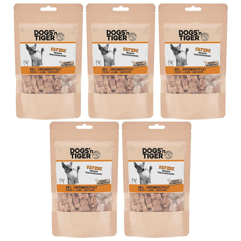 Dogs’n Tiger Adult, Hunde Snacks, Fatzke, Leckerlies, 99% gefriergetrocknetes Entenbrustfilet - Tiny Paws Boutique