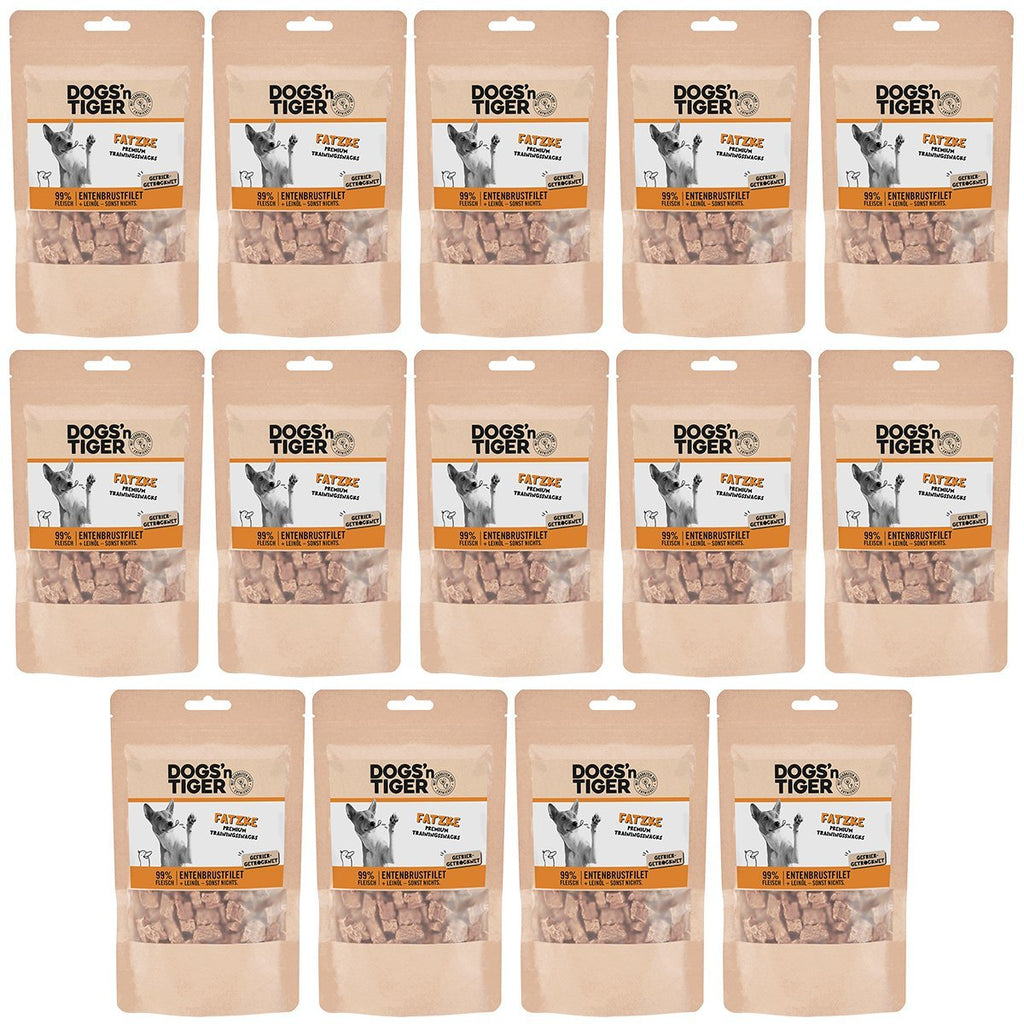 Dogs’n Tiger Adult, Hunde Snacks, Fatzke, Leckerlies, 99% gefriergetrocknetes Entenbrustfilet - Tiny Paws Boutique