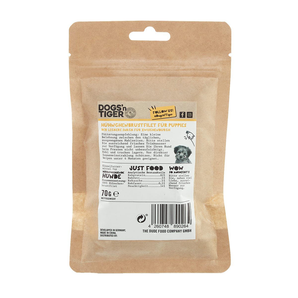 Dogs'n Tiger Adult, Junior Dog Snacks, Wunderkind, Treats, 100% freeze - dried chicken breast fillet - Tiny Paws Boutique