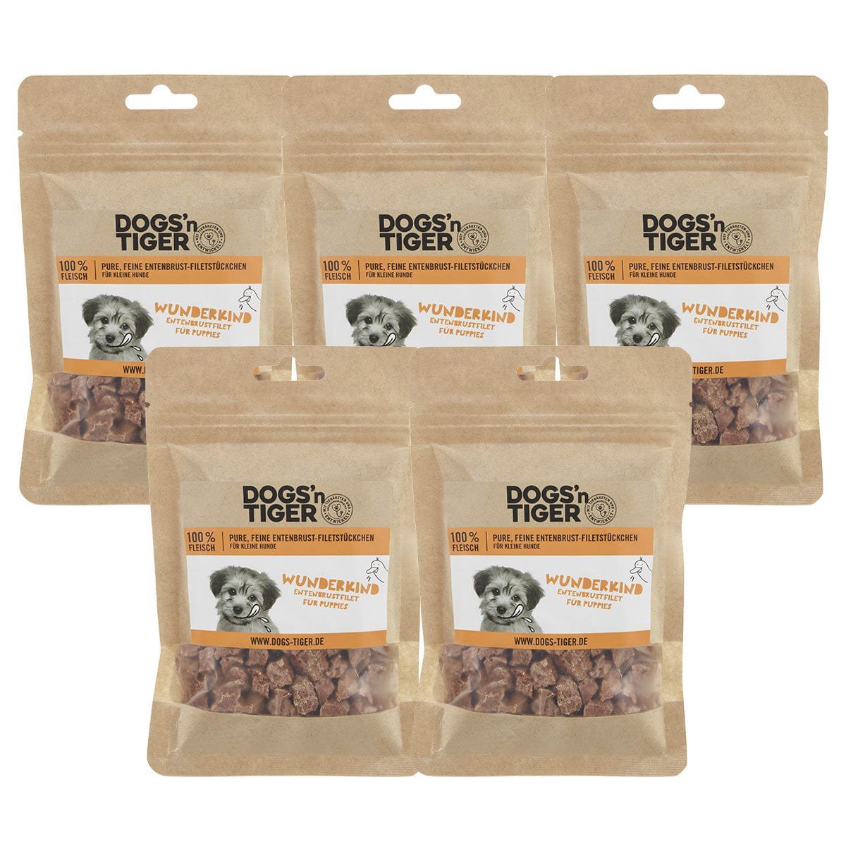 Dogs’n Tiger Adult, Junior Dog Snacks, Wunderkind, Treats, 100% freeze - dried duck breast fillet - Tiny Paws Boutique