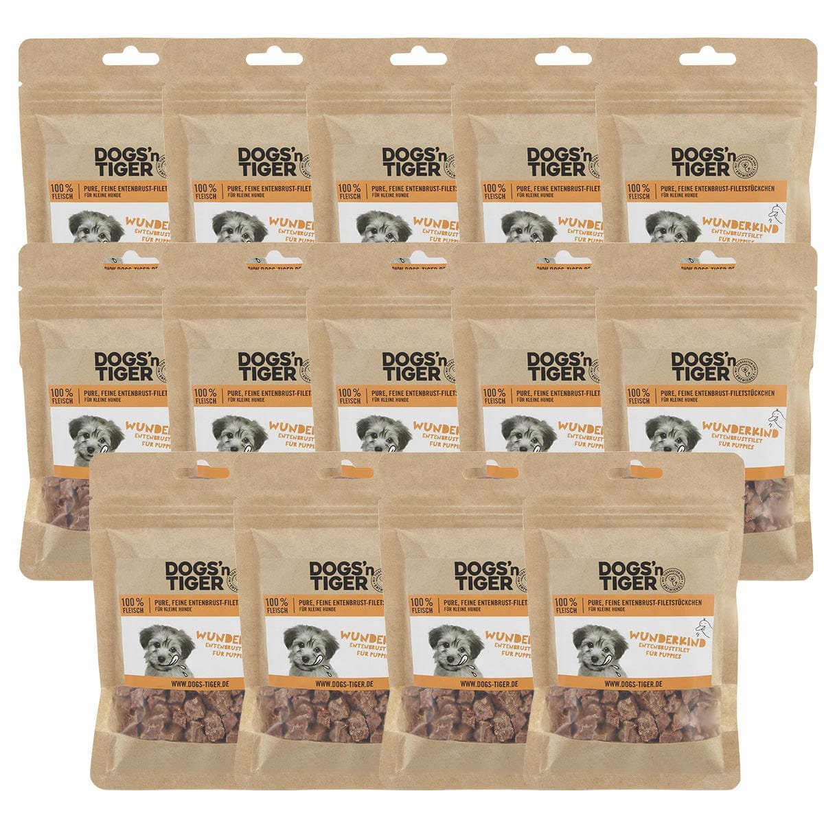 Dogs’n Tiger Adult, Junior Dog Snacks, Wunderkind, Treats, 100% freeze - dried duck breast fillet - Tiny Paws Boutique