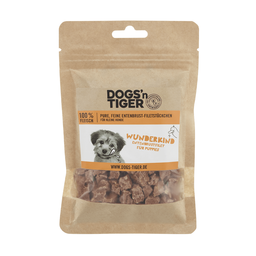 Dogs’n Tiger Adult, Junior Dog Snacks, Wunderkind, Treats, 100% freeze - dried duck breast fillet - Tiny Paws Boutique