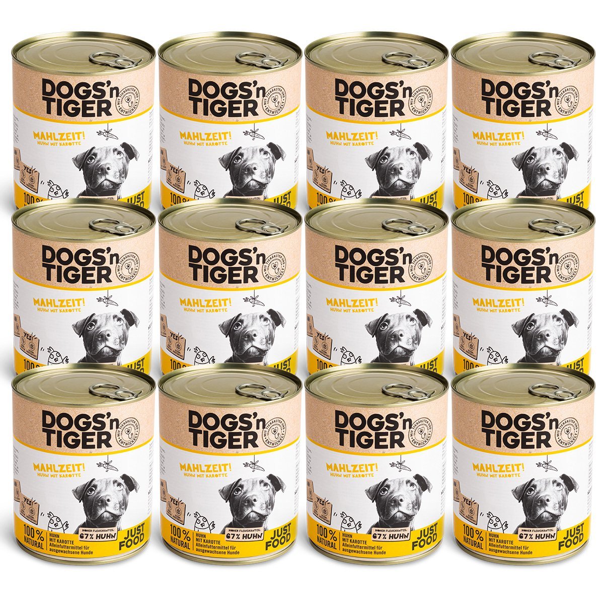 Dogs’n Tiger Adult Premium Dog Food, Wet Food, Grain Free, Meal, Chicken & Carrot - Tiny Paws Boutique