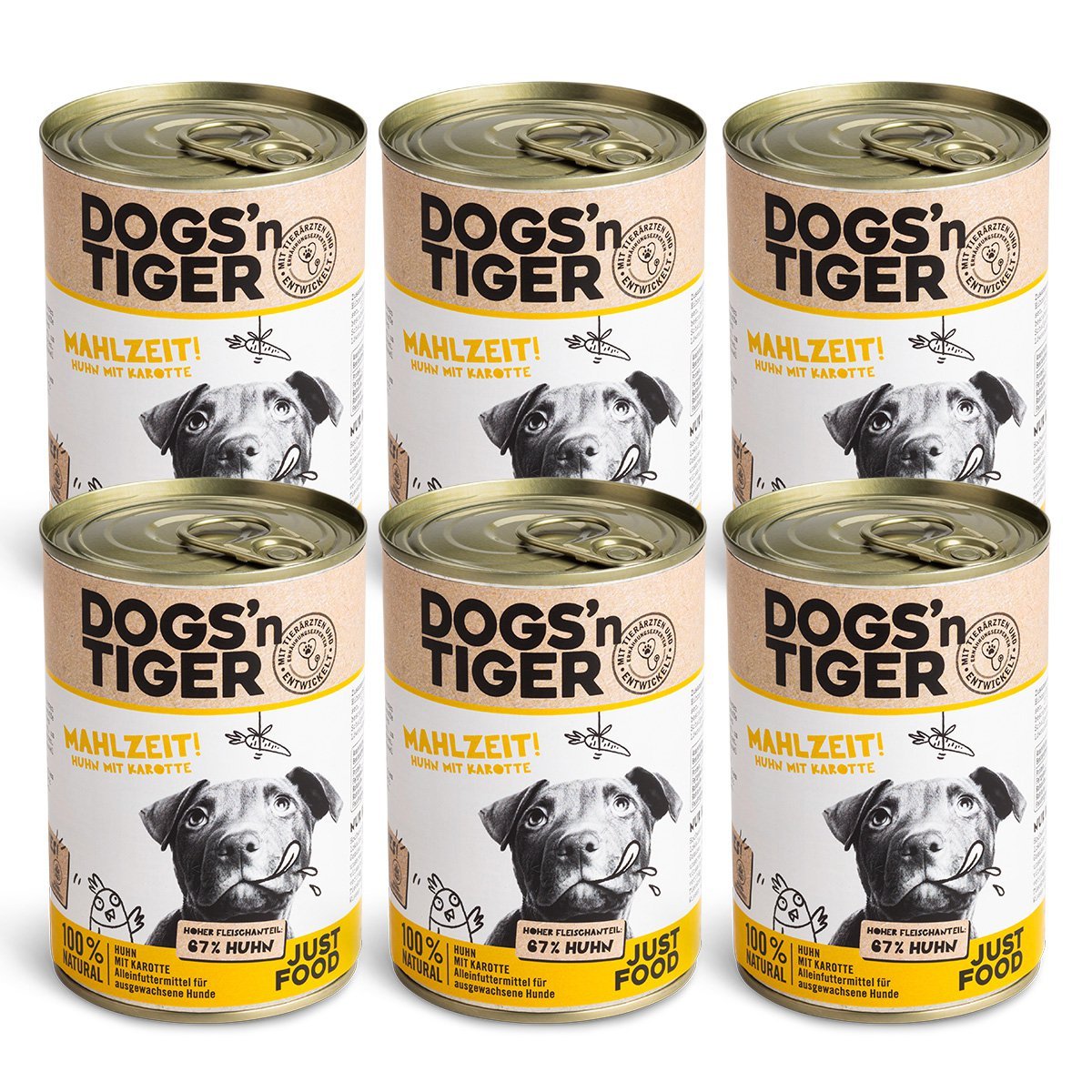 Dogs’n Tiger Adult Premium Dog Food, Wet Food, Grain Free, Meal, Chicken & Carrot - Tiny Paws Boutique