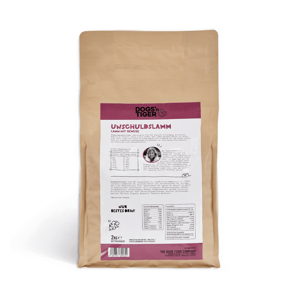 Dogs’n Tiger Adult Premium Hunde Futter, Unschuldslamm, Trockenfutter, Getreidefrei, Lamm & Kräuter - Tiny Paws Boutique