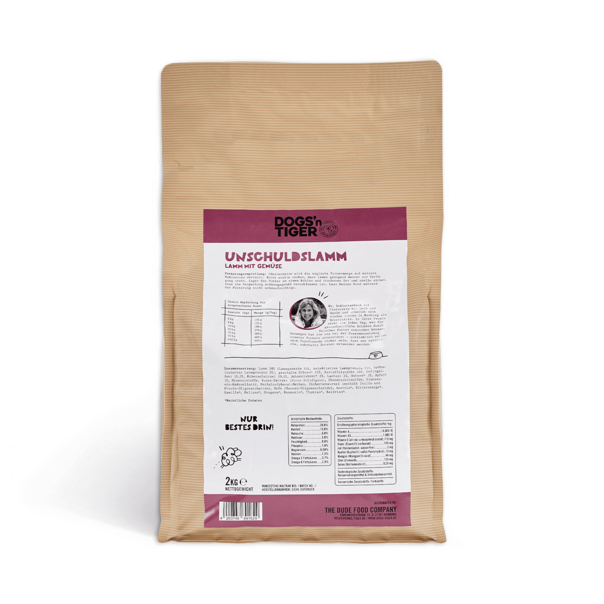 Dogs’n Tiger Adult Premium Hunde Futter, Unschuldslamm, Trockenfutter, Getreidefrei, Lamm & Kräuter - Tiny Paws Boutique