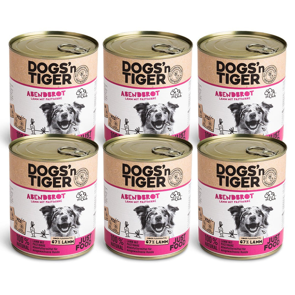 Dogs’n Tiger Adult Premium Hundefutter, Abendbrot, Nassfutter, Getreidefrei, Lamm, Pastinake & Gesund - Kräuterpaket - Tiny Paws Boutique