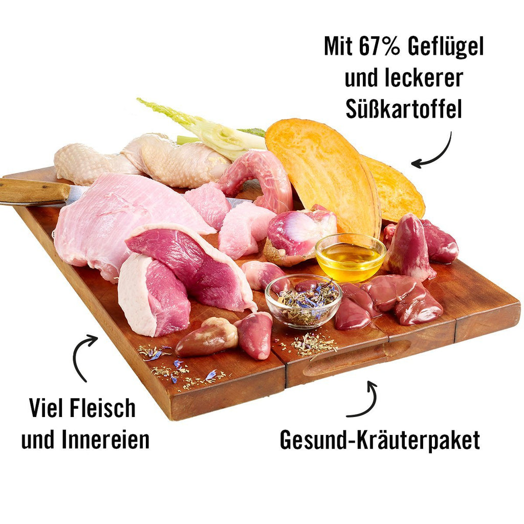Dogs’n Tiger Adult Premium Hundefutter, Nassfutter, Getreidefrei, Gaumenfreude, Geflügel & Süßkartoffel - Tiny Paws Boutique