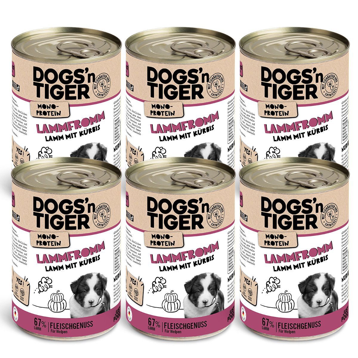 Dogs’n Tiger Junior, dog food, lamb fromm, wet dog food, puppy food, monoproteins, lamb & pumpkin - Tiny Paws Boutique
