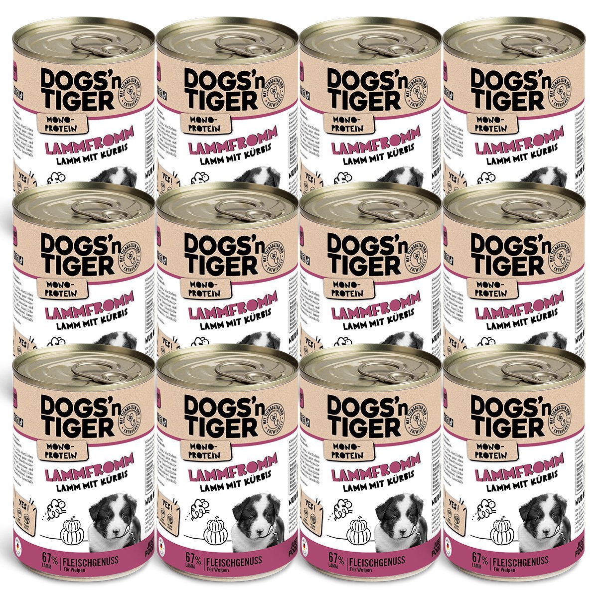 Dogs’n Tiger Junior, dog food, lamb fromm, wet dog food, puppy food, monoproteins, lamb & pumpkin - Tiny Paws Boutique