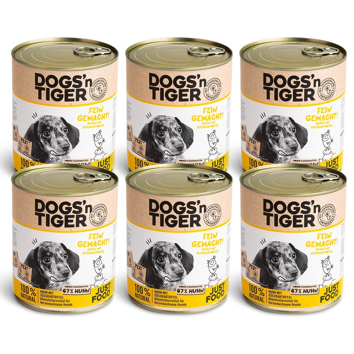 Dogs'n Tiger Junior, puppy premium dog food, wet food, grain - free, finely made, chicken & sweet potato - Tiny Paws Boutique
