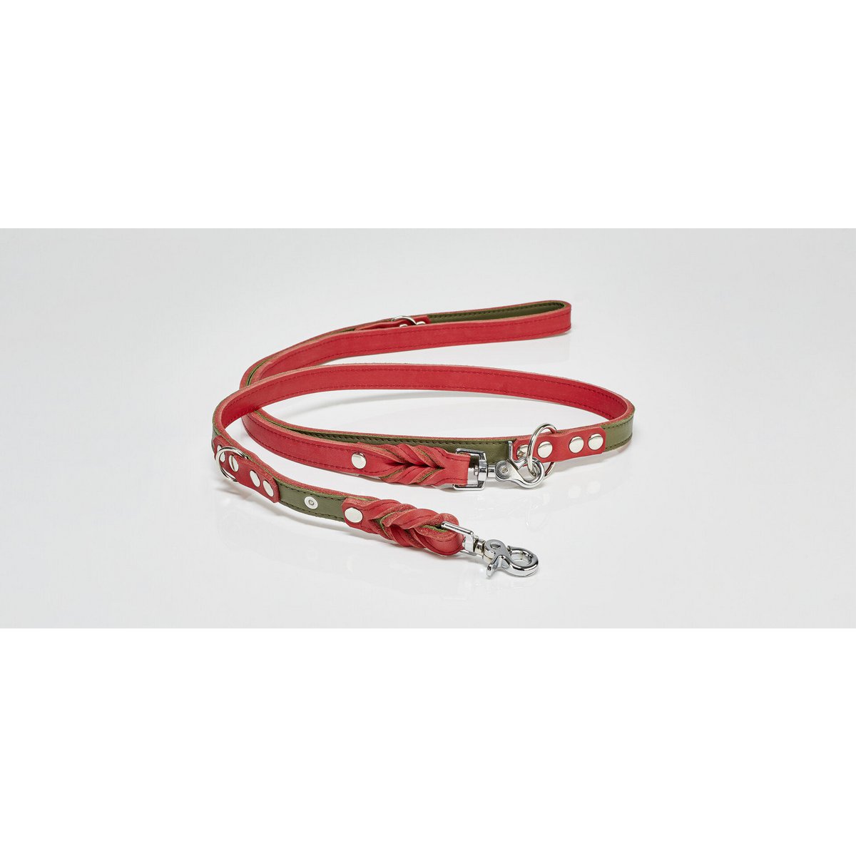 EDELWEISS - Raffinierte Hundeleine aus robustem Fettleder mit handgeflochtenen Details - Tiny Paws Boutique