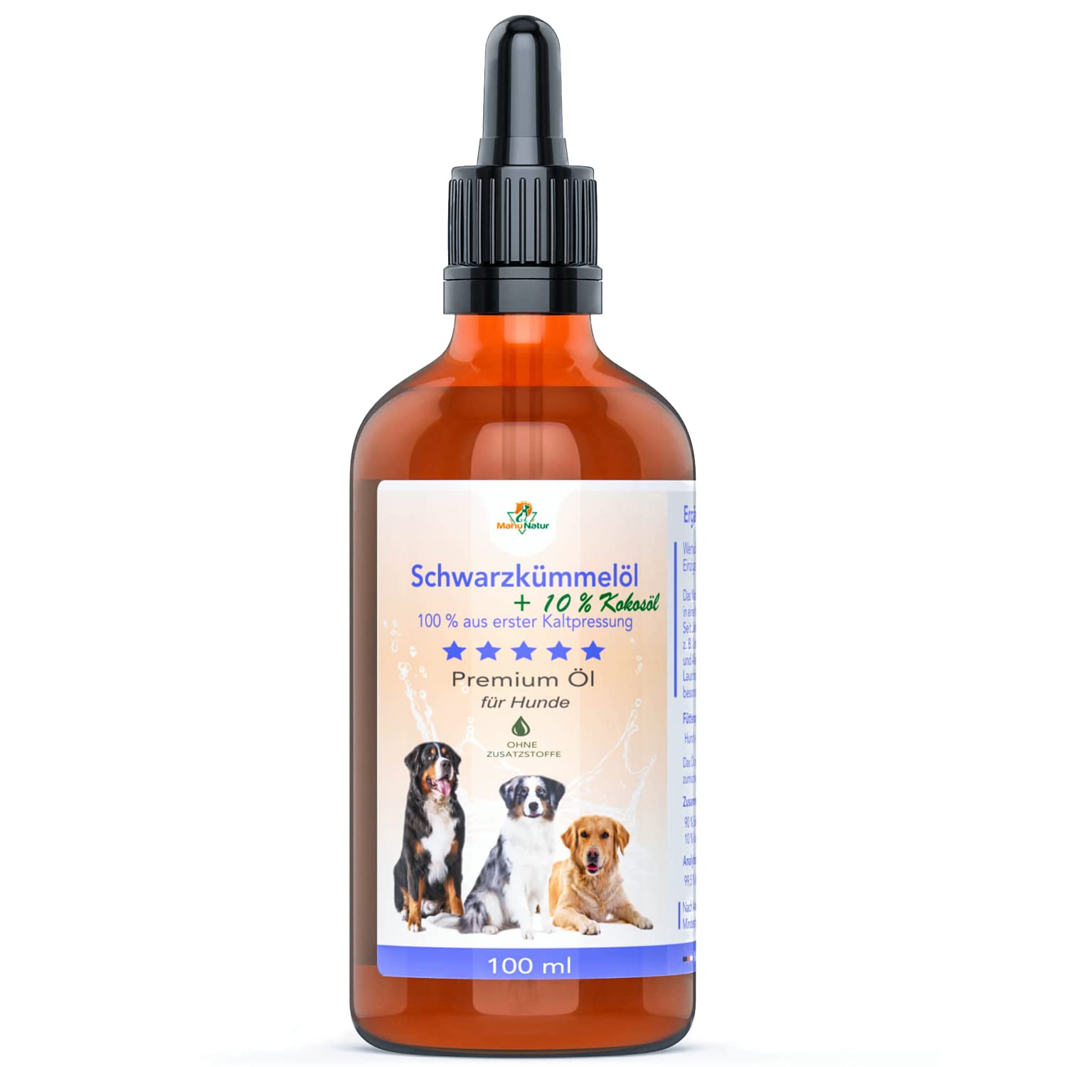 Schwarzkümmel - Kokosöl für Hunde – Natürliches Öl zur Zeckenabwehr & Fellpflege - Tiny Paws Boutique