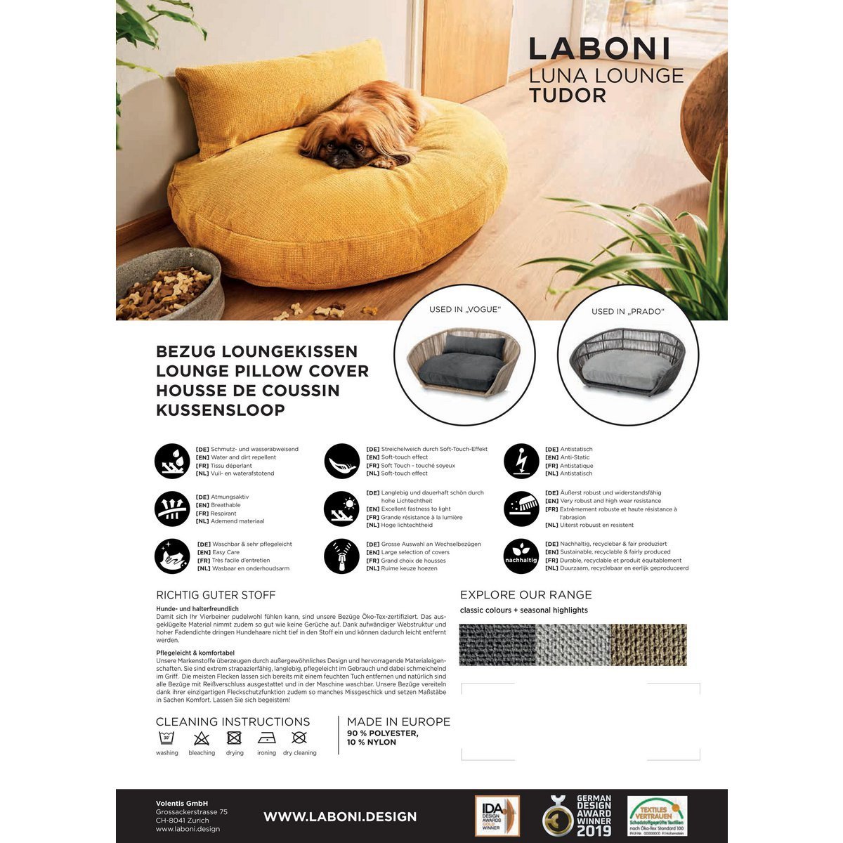 VOGUE - Design - Hundebett TUDOR - Tiny Paws Boutique